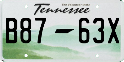 TN license plate B8763X