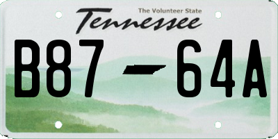 TN license plate B8764A