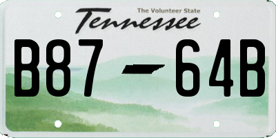 TN license plate B8764B