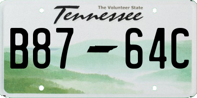 TN license plate B8764C