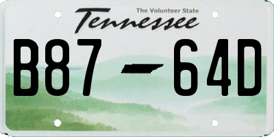 TN license plate B8764D