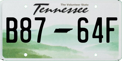 TN license plate B8764F