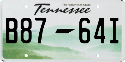 TN license plate B8764I