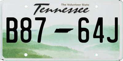 TN license plate B8764J