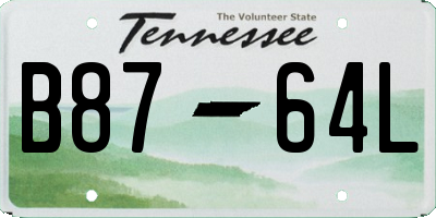 TN license plate B8764L