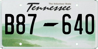 TN license plate B8764O