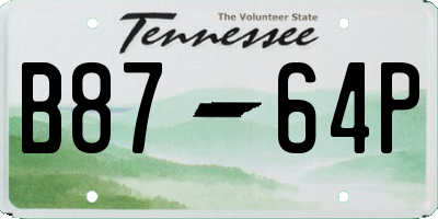 TN license plate B8764P