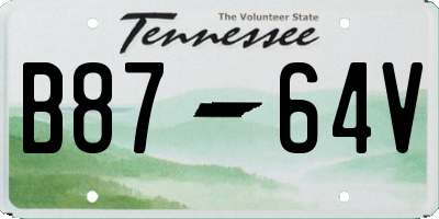 TN license plate B8764V