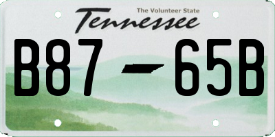 TN license plate B8765B