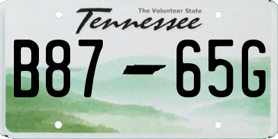 TN license plate B8765G