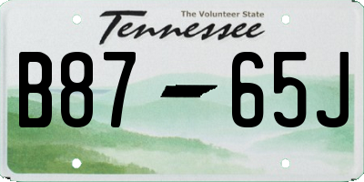 TN license plate B8765J