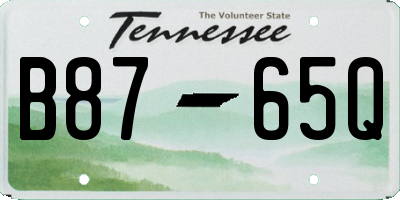 TN license plate B8765Q