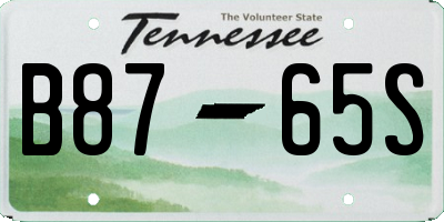 TN license plate B8765S