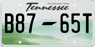 TN license plate B8765T