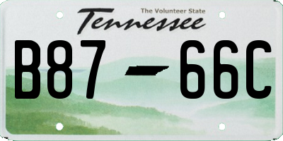 TN license plate B8766C