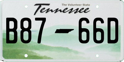 TN license plate B8766D