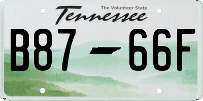 TN license plate B8766F