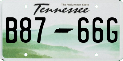 TN license plate B8766G