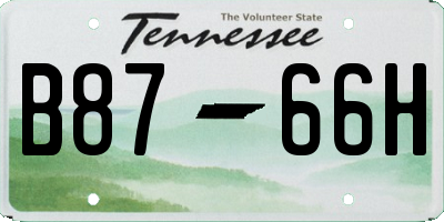 TN license plate B8766H