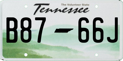 TN license plate B8766J