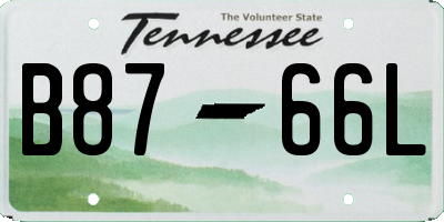 TN license plate B8766L
