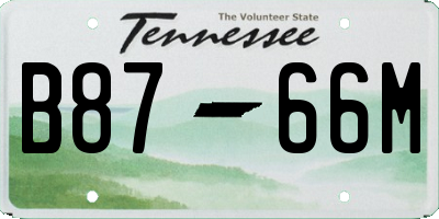 TN license plate B8766M