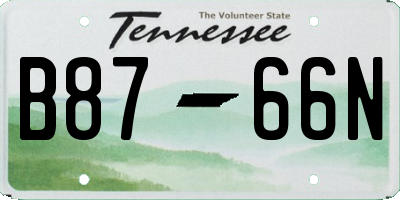 TN license plate B8766N