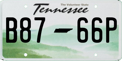 TN license plate B8766P