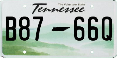 TN license plate B8766Q