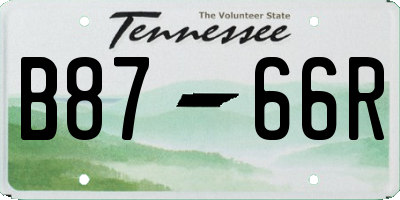 TN license plate B8766R