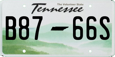 TN license plate B8766S