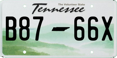 TN license plate B8766X