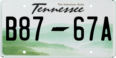 TN license plate B8767A