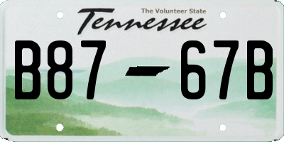 TN license plate B8767B