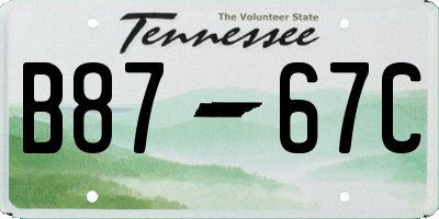 TN license plate B8767C
