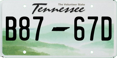 TN license plate B8767D