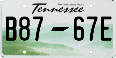 TN license plate B8767E