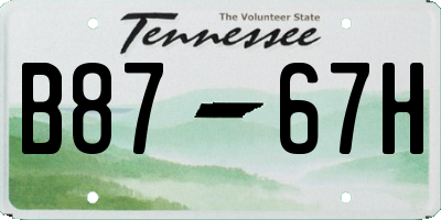 TN license plate B8767H