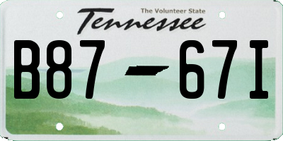 TN license plate B8767I