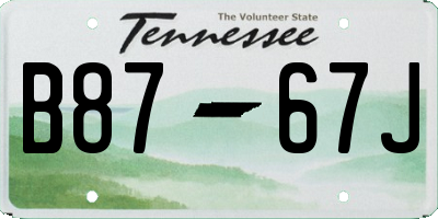 TN license plate B8767J