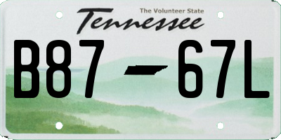 TN license plate B8767L