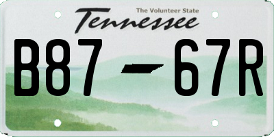 TN license plate B8767R