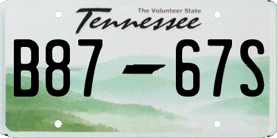 TN license plate B8767S