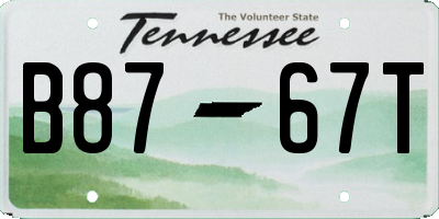 TN license plate B8767T