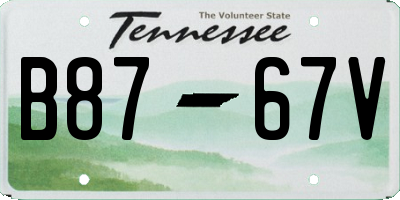 TN license plate B8767V
