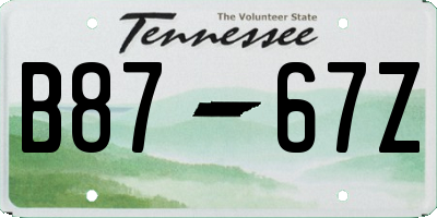 TN license plate B8767Z