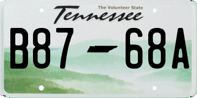 TN license plate B8768A