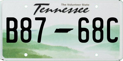 TN license plate B8768C