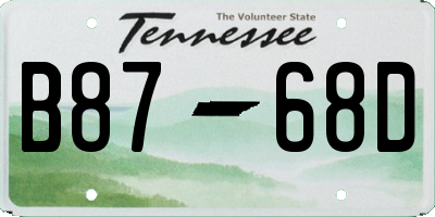 TN license plate B8768D