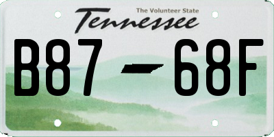 TN license plate B8768F